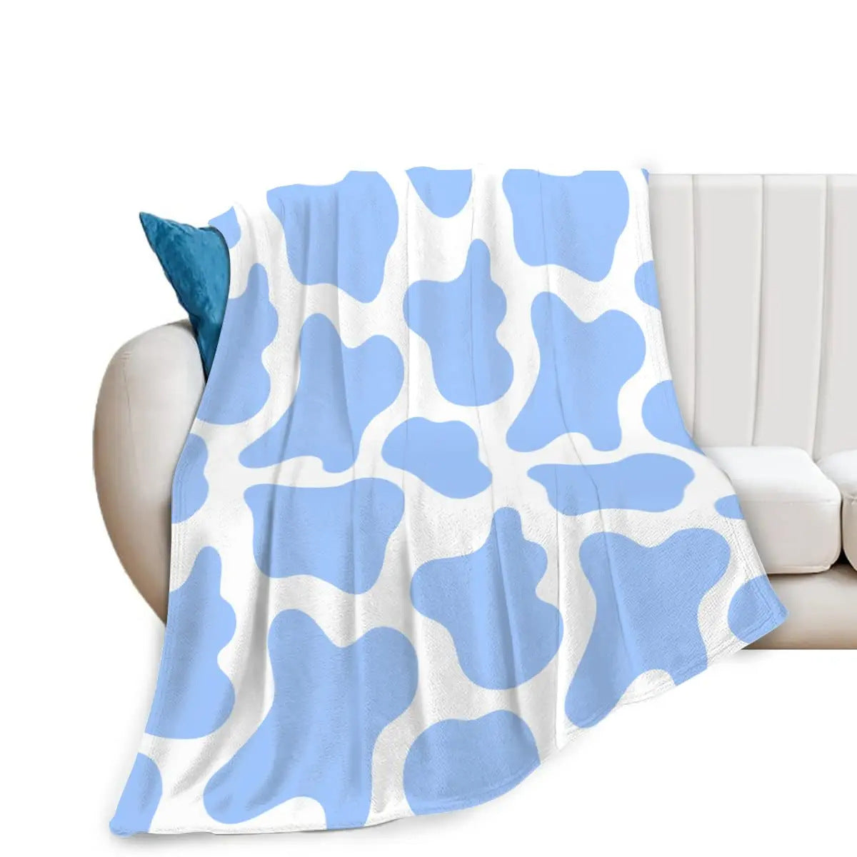 Cow Print Flannel Blanket Soft Warm Lightweight for All Seasons