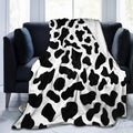 Cow Print Flannel Blanket Soft Warm Lightweight for All Seasons