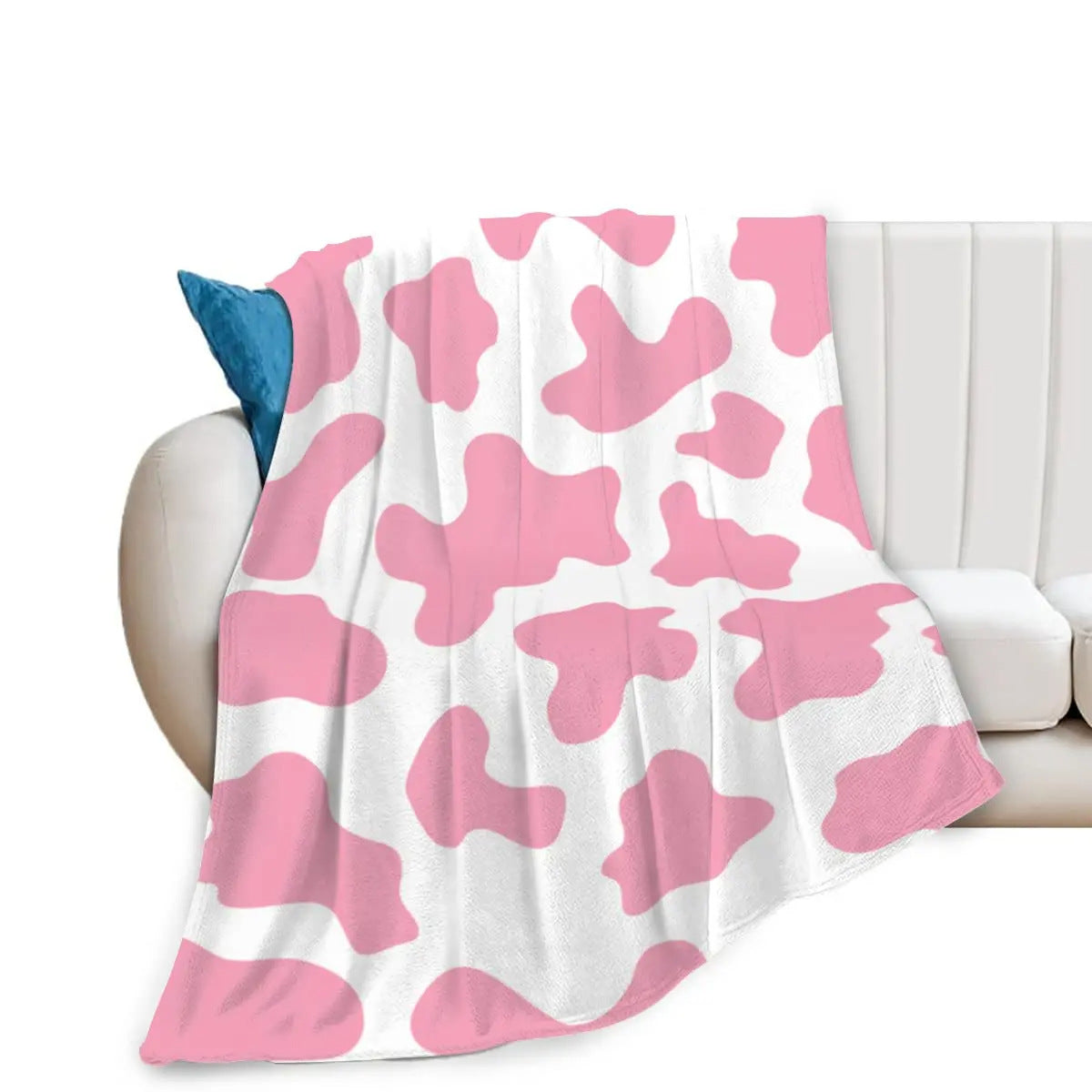Cow Print Flannel Blanket Soft Warm Lightweight for All Seasons
